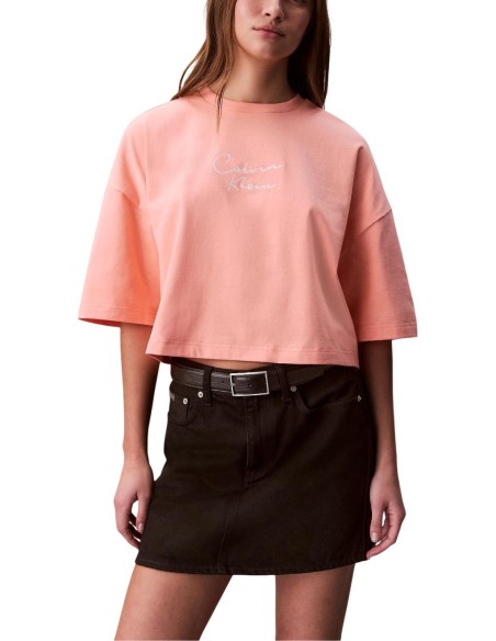 T-shirt orange Calvin Klein Jeans femme