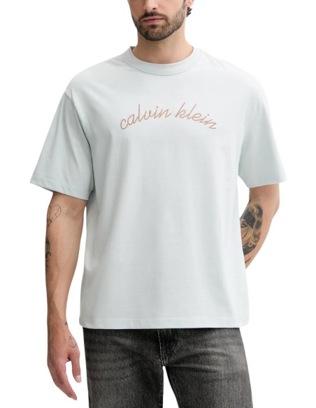 T-shirt bleu azur Calvin Klein Jeans homme