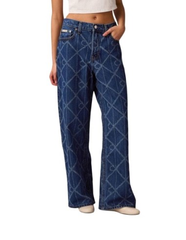 Jeans bleu motif géométrique Calvin Klein Jeans femme