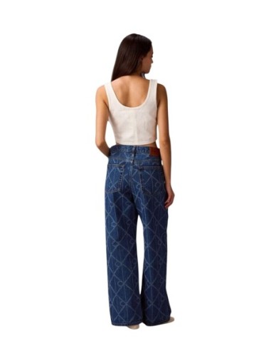 Jeans bleu motif géométrique Calvin Klein Jeans femme