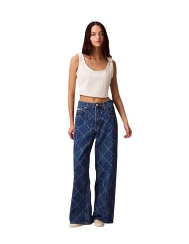 Jeans bleu motif géométrique Calvin Klein Jeans femme