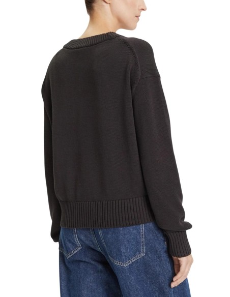 Pull noir en V Calvin Klein Jeans femme