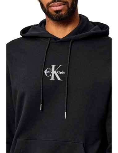 Sweat noir imprimé Calvin Klein Jeans homme