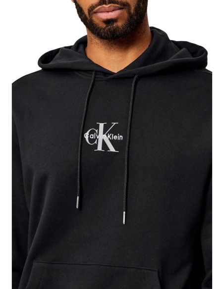 Sweat noir imprimé Calvin Klein Jeans homme
