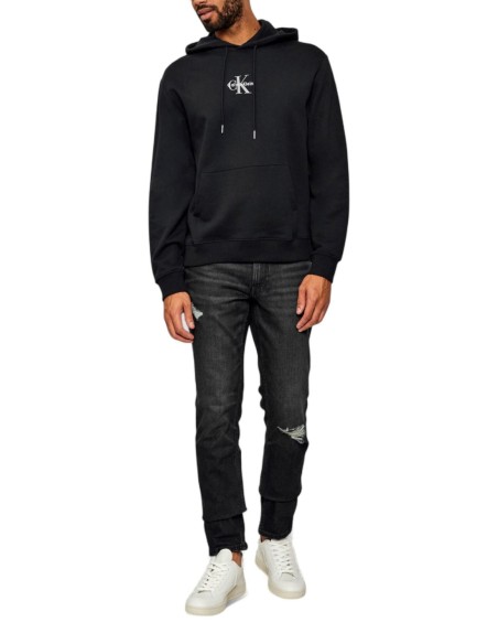 Sweat noir imprimé Calvin Klein Jeans homme
