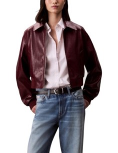 Veste bordeaux effet cuir Calvin Klein Jeans femme