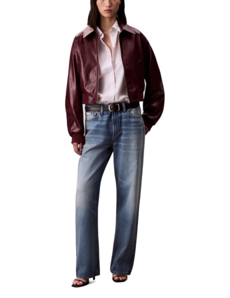 Veste bordeaux effet cuir Calvin Klein Jeans femme