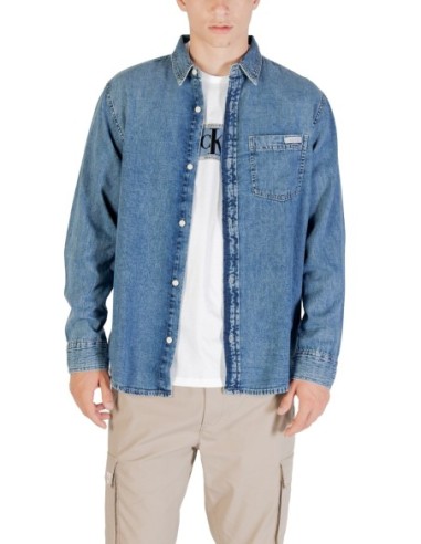 Chemise bleue coton Calvin Klein Jeans homme