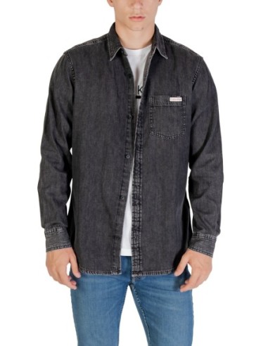 Chemise noire coton Calvin Klein Jeans homme