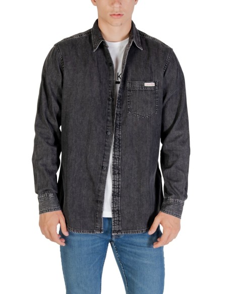 Chemise noire coton Calvin Klein Jeans homme