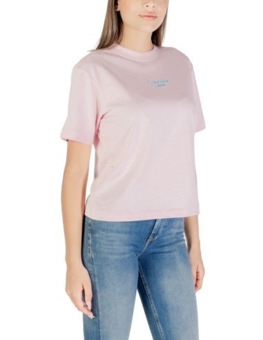 T-shirt rose imprimé Calvin Klein Jeans femme