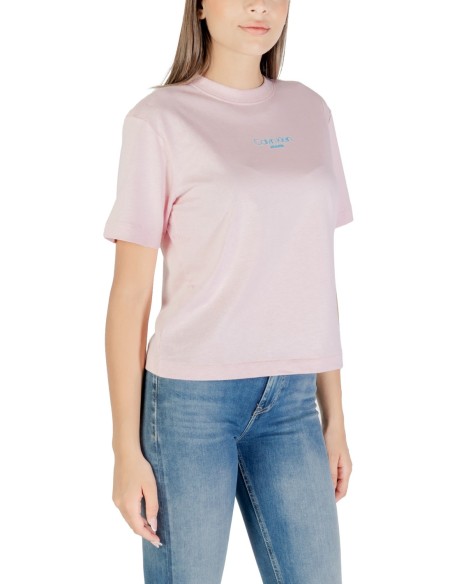 T-shirt rose imprimé Calvin Klein Jeans femme