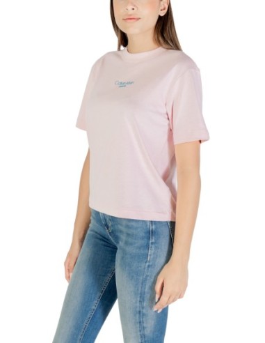 T-shirt rose imprimé Calvin Klein Jeans femme