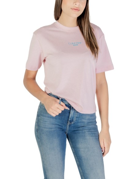 T-shirt rose imprimé Calvin Klein Jeans femme