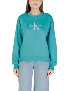 Sweat bleu azur imprimé Calvin Klein Jeans femme