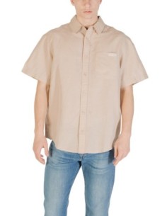 Chemise beige lin-coton Calvin Klein Jeans homme
