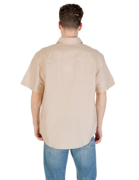 Chemise beige lin-coton Calvin Klein Jeans homme