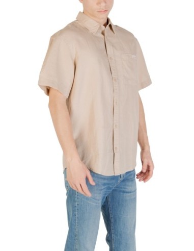 Chemise beige lin-coton Calvin Klein Jeans homme