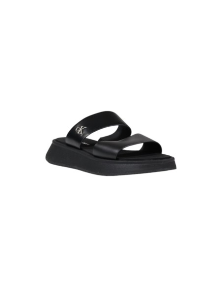 Mules noires cuir Calvin Klein Jeans femme