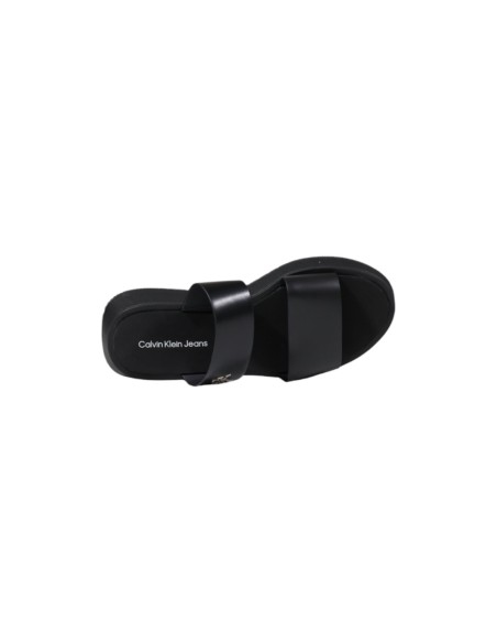 Mules noires cuir Calvin Klein Jeans femme