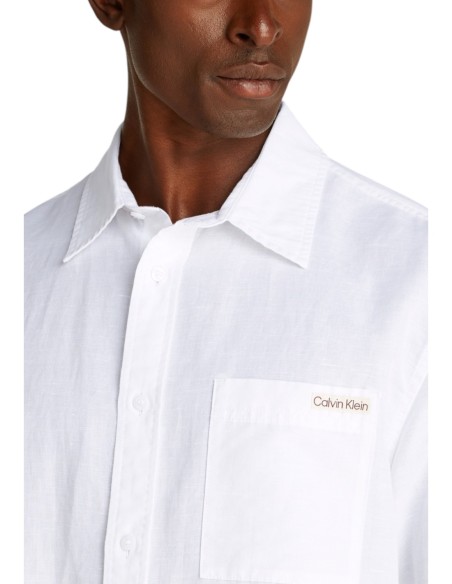 Chemise blanche lin-coton Calvin Klein Jeans homme