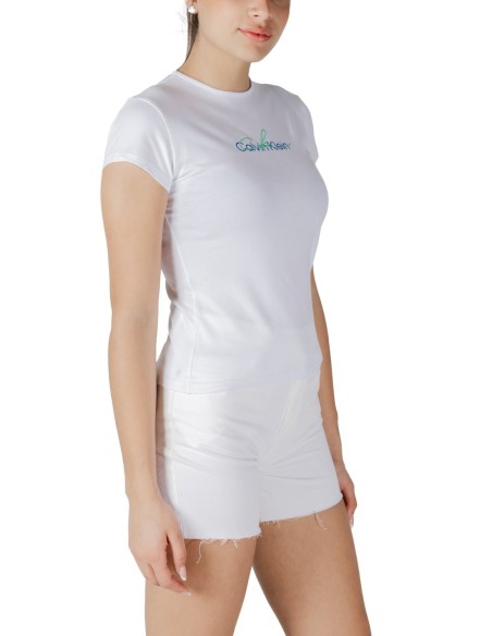 T-shirt blanc imprimé Calvin Klein Jeans femme