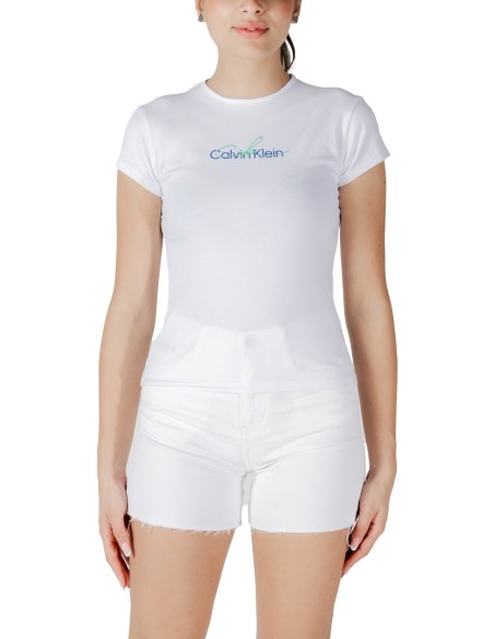 T-shirt blanc imprimé Calvin Klein Jeans femme