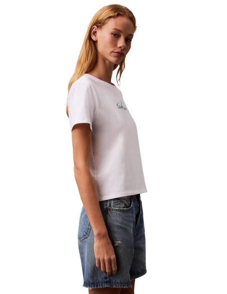 T-shirt blanc imprimé Calvin Klein Jeans femme