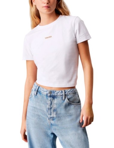 T-shirt blanc coton bio Calvin Klein Jeans femme