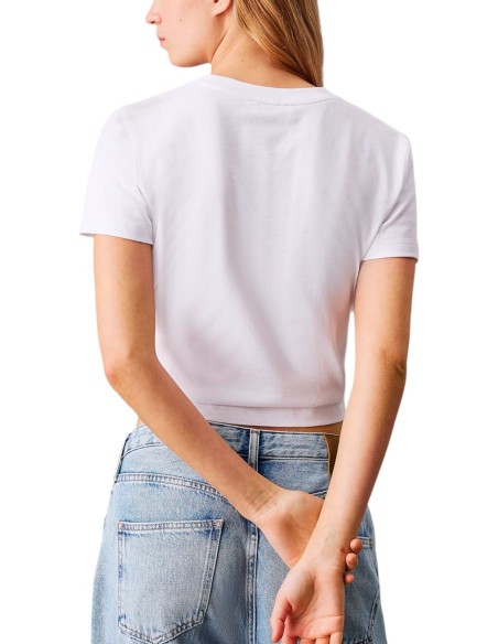 T-shirt blanc coton bio Calvin Klein Jeans femme