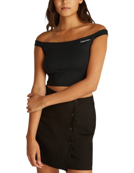 Top noir col bateau Calvin Klein Jeans femme