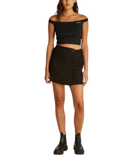 Top noir col bateau Calvin Klein Jeans femme