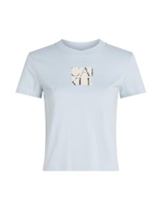T-shirt bleu azur imprimé Calvin Klein Jeans femme