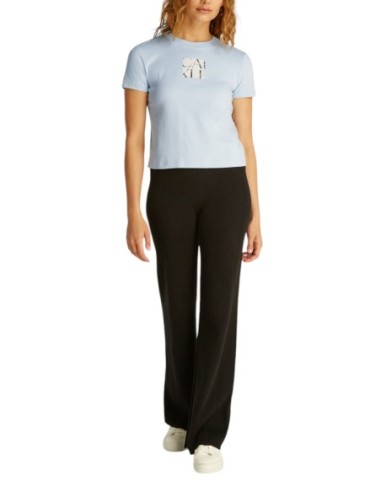 T-shirt bleu azur imprimé Calvin Klein Jeans femme