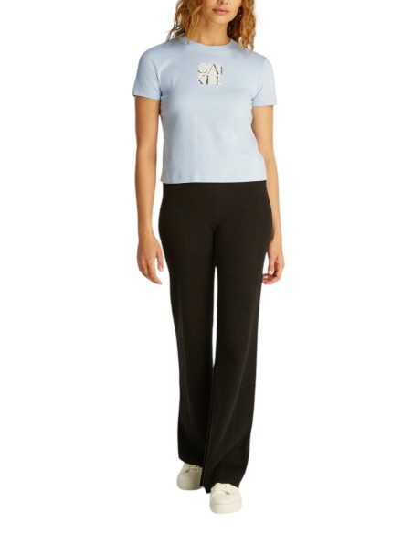 T-shirt bleu azur imprimé Calvin Klein Jeans femme