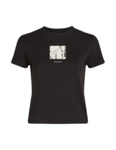 T-shirt noir imprimé Calvin Klein Jeans femme
