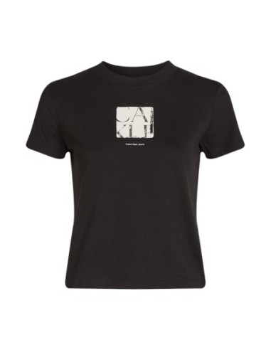 T-shirt noir imprimé Calvin Klein Jeans femme