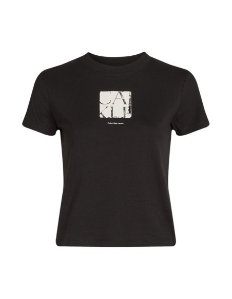 T-shirt noir imprimé Calvin Klein Jeans femme
