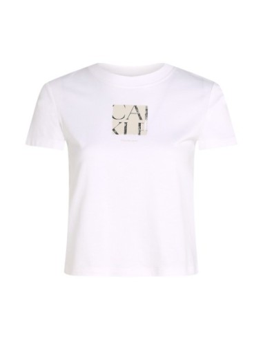 T-shirt blanc imprimé Calvin Klein Jeans femme