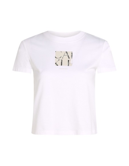 T-shirt blanc imprimé Calvin Klein Jeans femme
