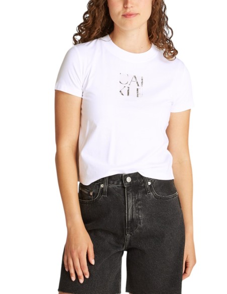T-shirt blanc imprimé Calvin Klein Jeans femme