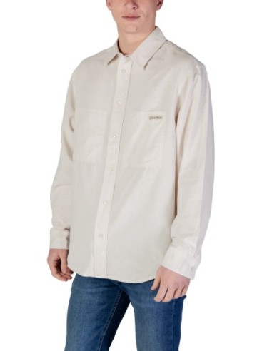 Chemise beige coton Calvin Klein Jeans homme