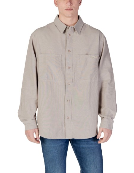 Chemise beige coton Calvin Klein Jeans homme
