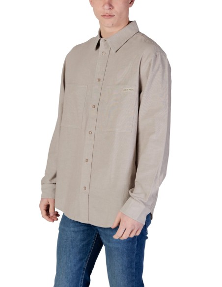 Chemise beige coton Calvin Klein Jeans homme