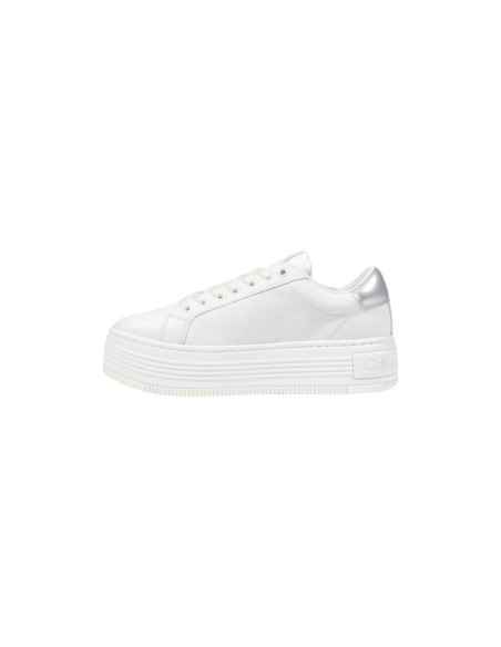 Baskets argentées cuir Calvin Klein Jeans femme