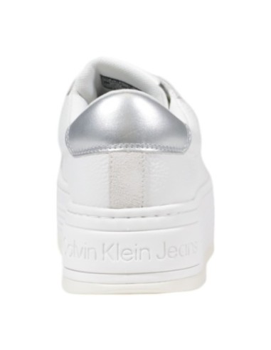 Baskets argentées cuir Calvin Klein Jeans femme
