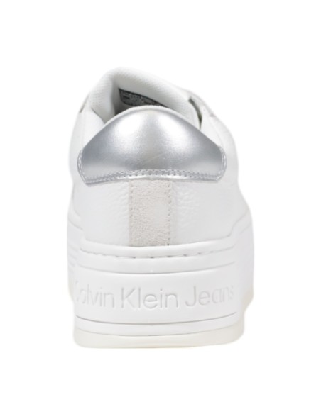 Baskets argentées cuir Calvin Klein Jeans femme