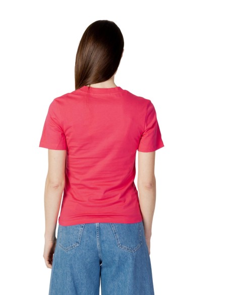 T-shirt rose en V Calvin Klein Jeans femme
