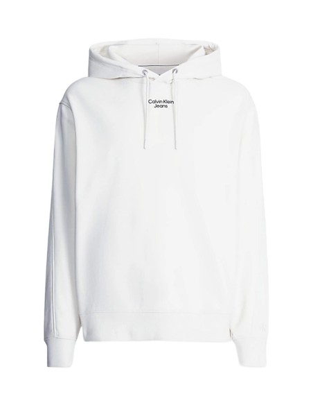 Sweat blanc à capuche Calvin Klein Jeans homme