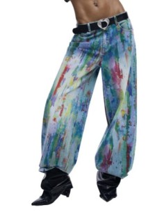 Jeans bleu imprimé Desigual femme